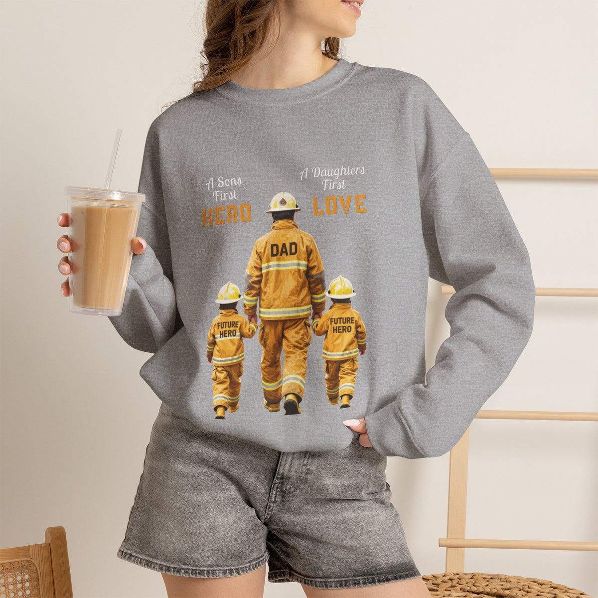 Daddy's Children Fire Fighter Unisex Heavy Blend™ Crewneck Sweatshirt