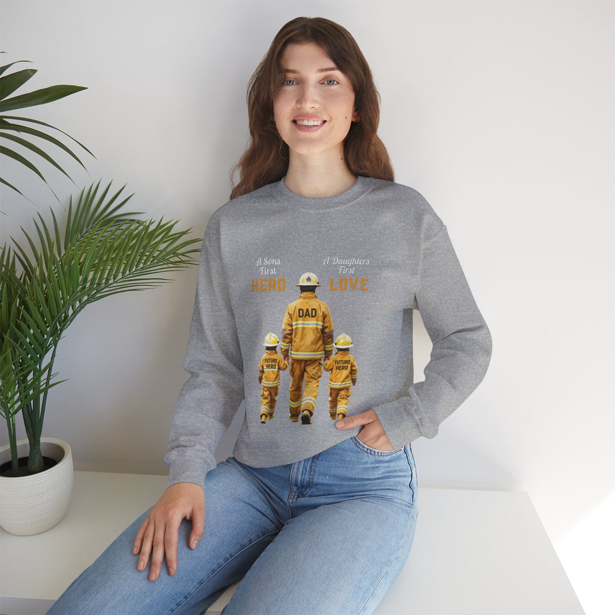 Daddy's Children Fire Fighter Unisex Heavy Blend™ Crewneck Sweatshirt